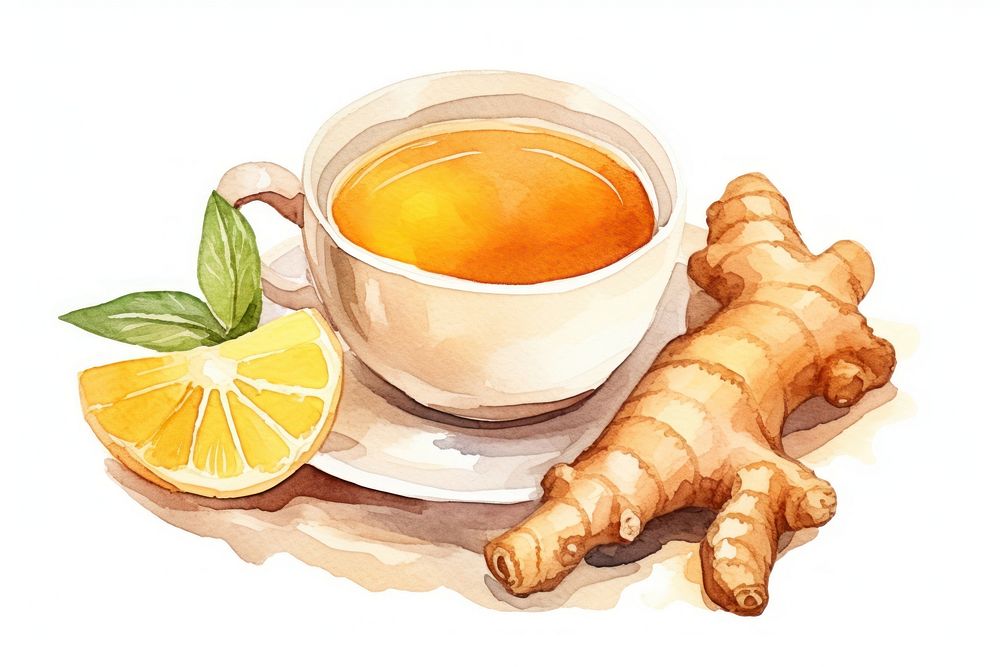 Ginger tea fruit plant herbs. AI generated Image by rawpixel.