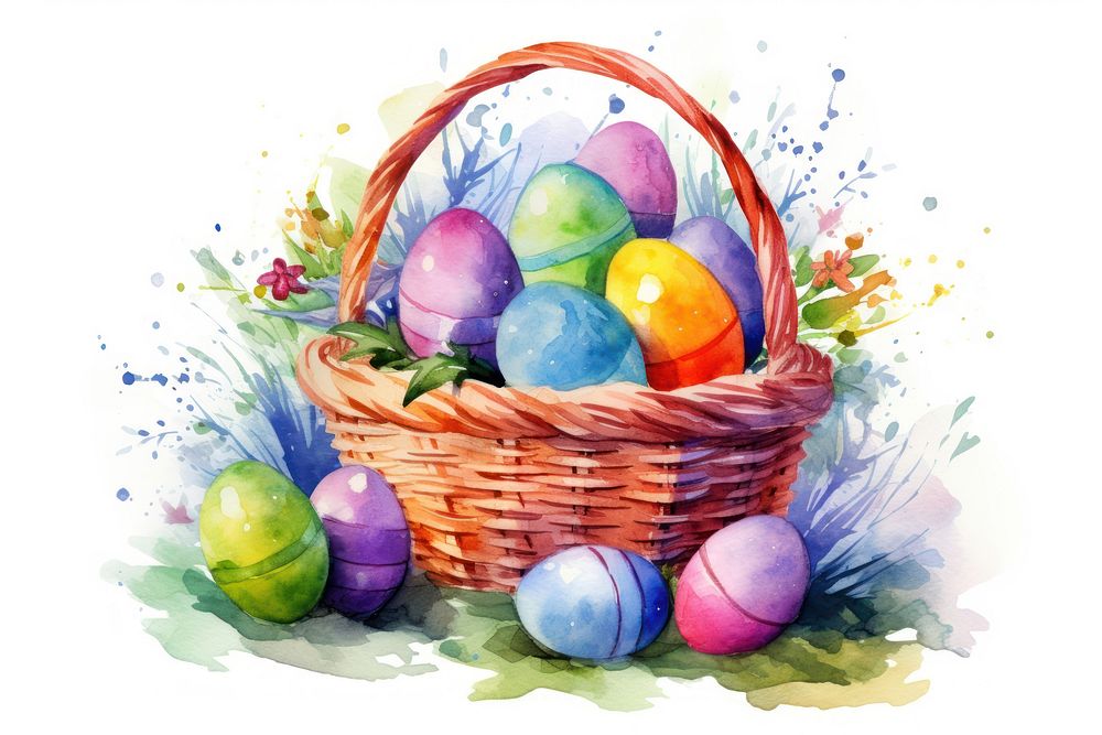 Basket egg easter celebration. AI generated Image by rawpixel.