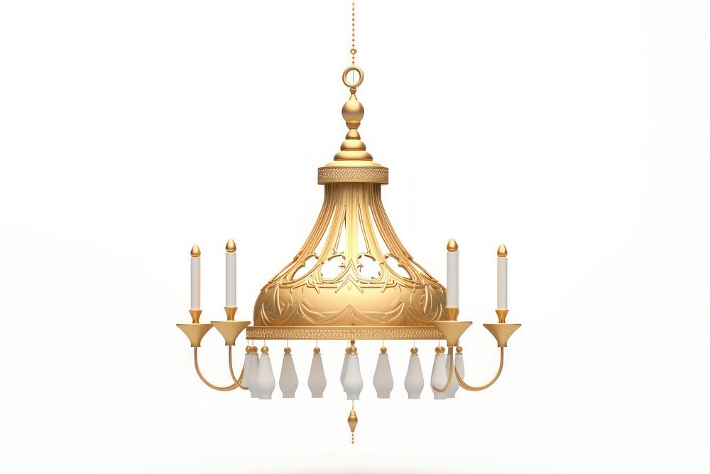 Chandelier lamp white background architecture. 