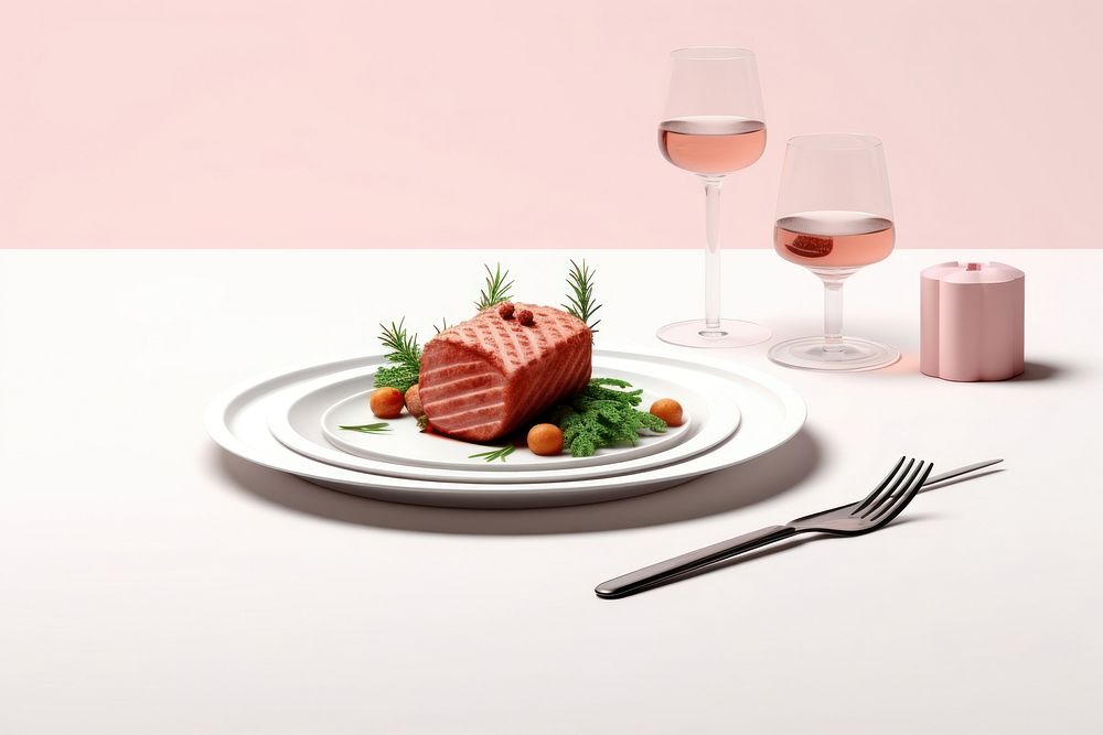 Food dinner plate glass. AI generated Image by rawpixel.