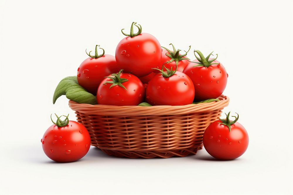 Tomato basket vegetable fruit. AI generated Image by rawpixel.