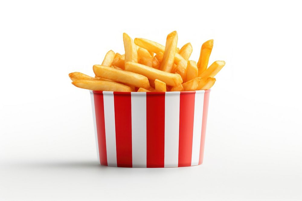 Ketchup fries food white background. AI generated Image by rawpixel.
