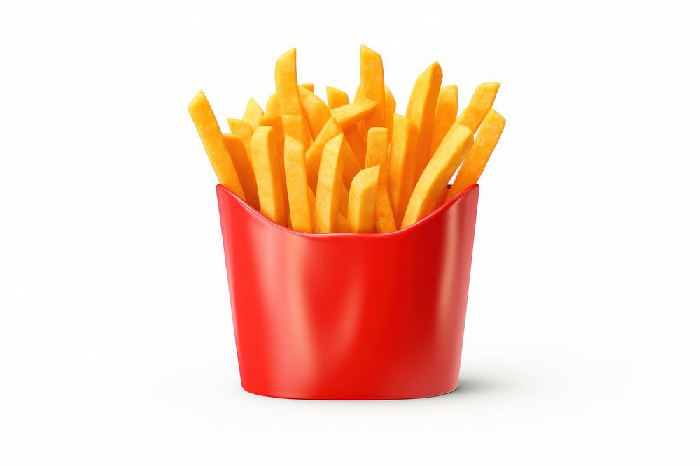 Ketchup fries food white background. 