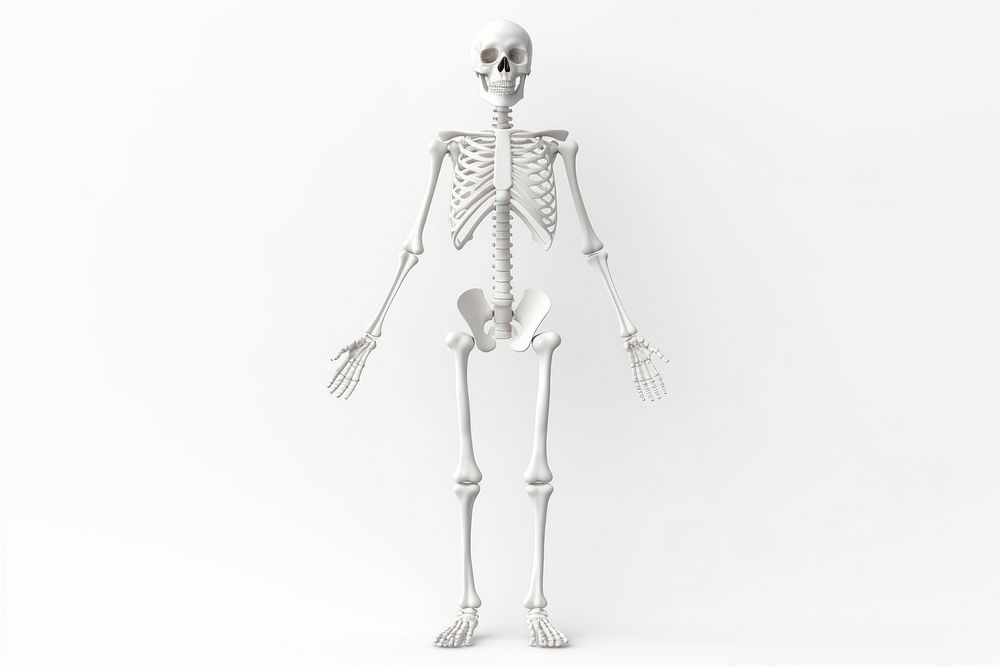 Skeleton human white background human skeleton. 