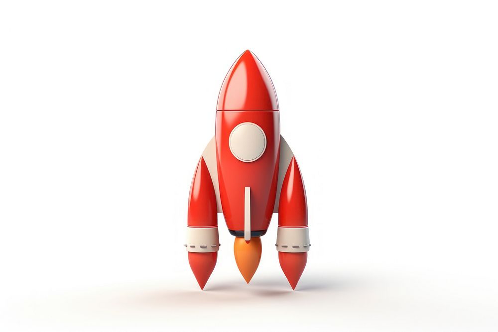 Rocket aircraft vehicle white background. AI generated Image by rawpixel.