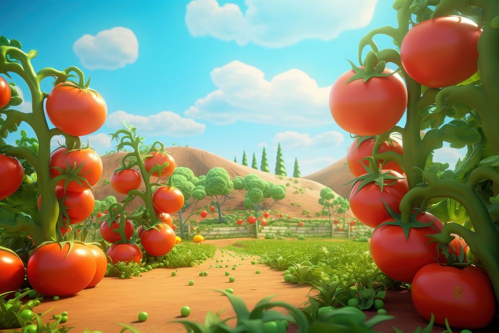 Tomato agriculture vegetable outdoors. AI generated Image by rawpixel.