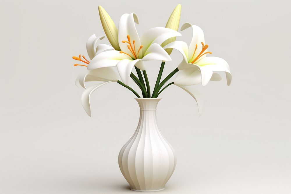 Flower lily vase blossom. 