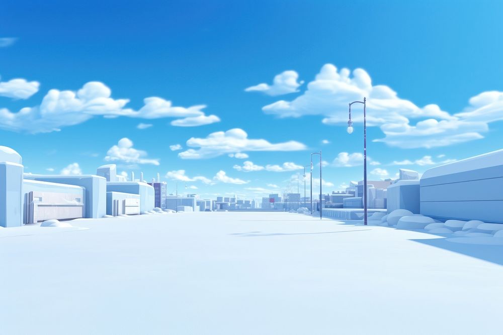 Snow landscape outdoors cartoon. 