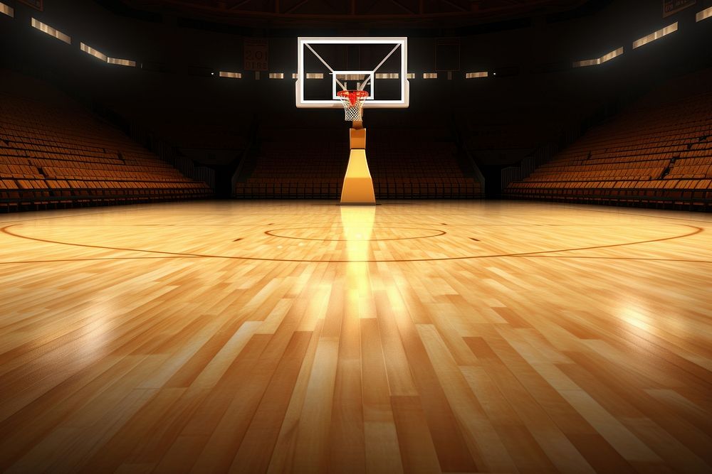 Basketball sports floor arena. 