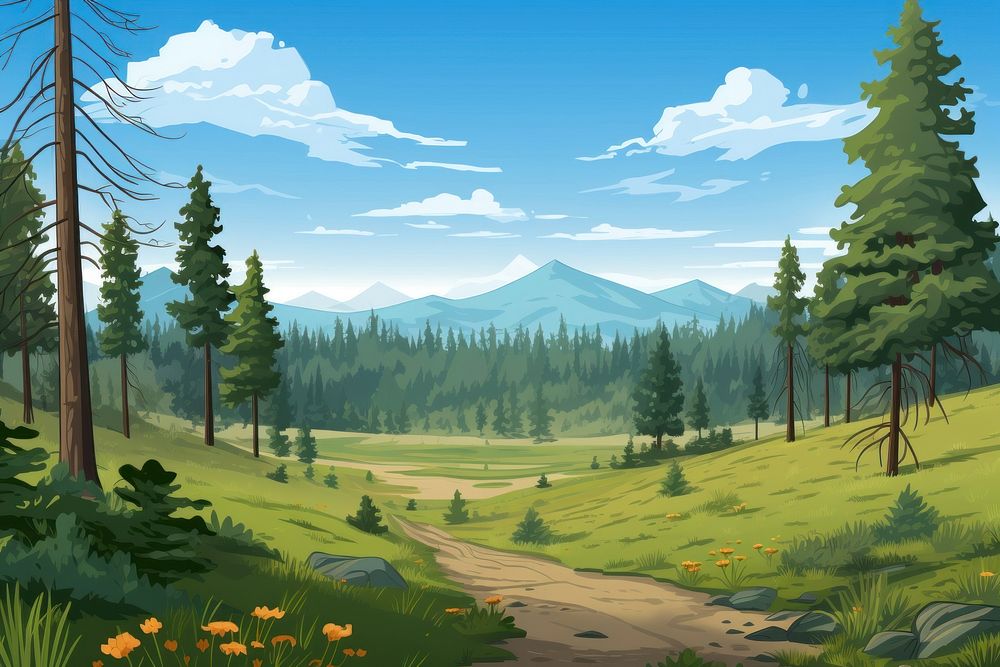 Wilderness landscape grassland outdoors. AI generated Image by rawpixel.
