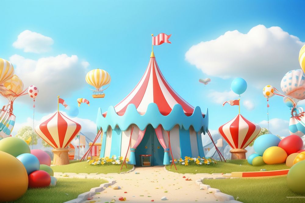 Outdoors balloon cartoon architecture. AI generated Image by rawpixel.