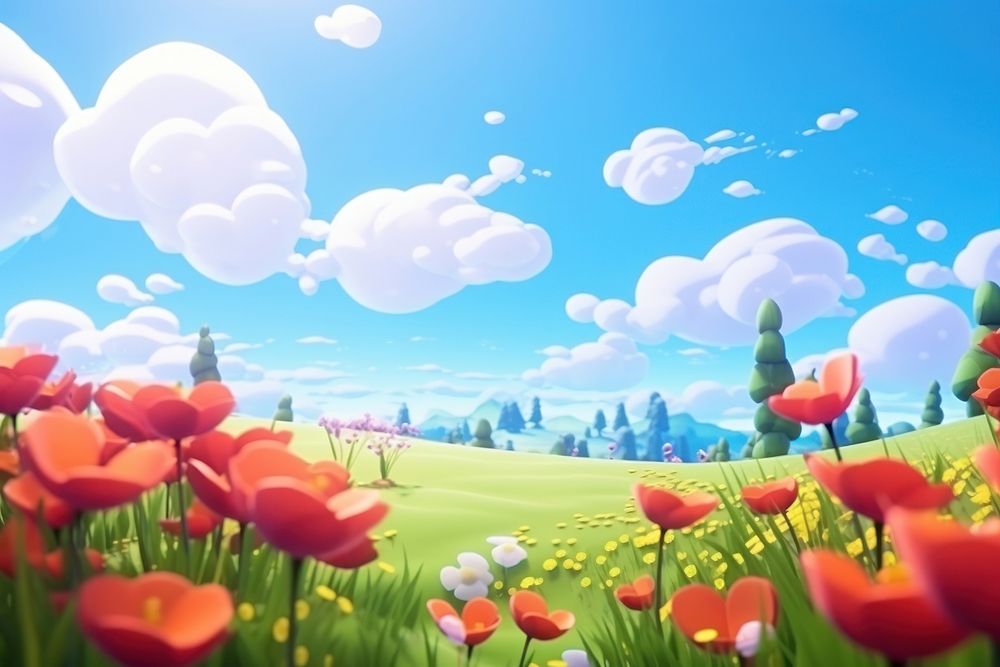 Flower backgrounds landscape panoramic. AI generated Image by rawpixel.
