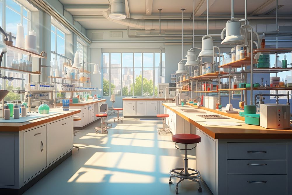 Laboratory room architecture cafeteria. AI generated Image by rawpixel.