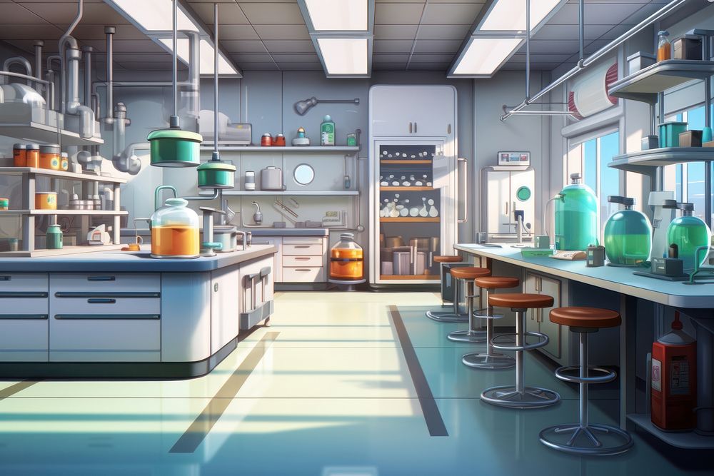 Laboratory room architecture restaurant. AI generated Image by rawpixel.