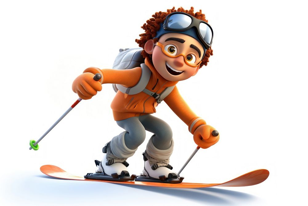 Skiing recreation cartoon sports. AI generated Image by rawpixel.