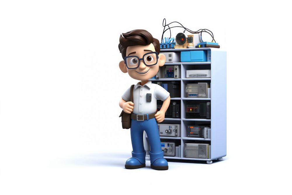 Technician cartoon white background technology. AI generated Image by rawpixel.