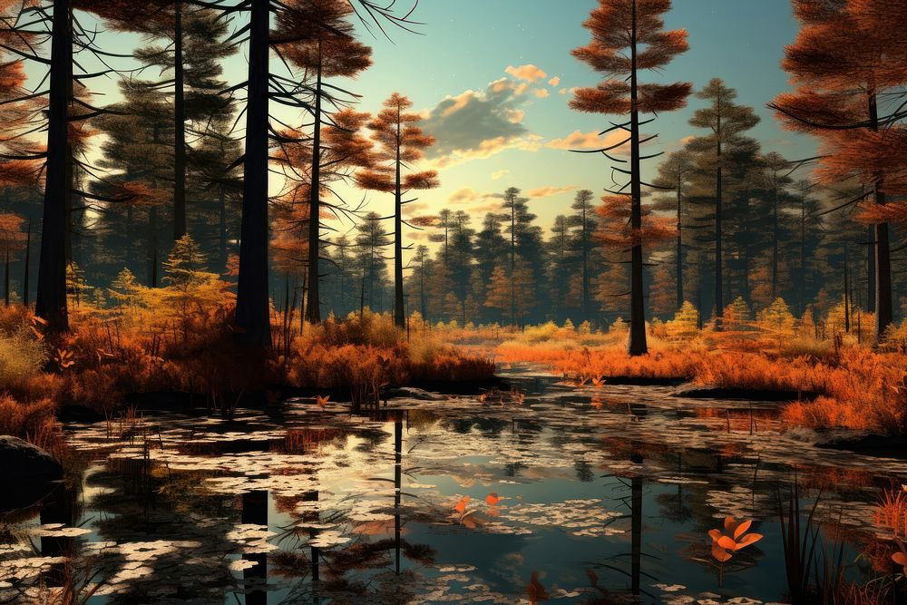 Wilderness autumn forest landscape. AI generated Image by rawpixel.