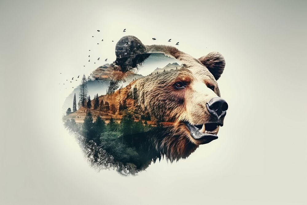 Animal bear wildlife portrait. AI generated Image by rawpixel.