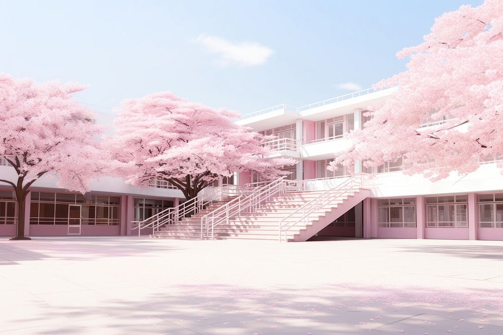 Blossom architecture building plant. AI generated Image by rawpixel.