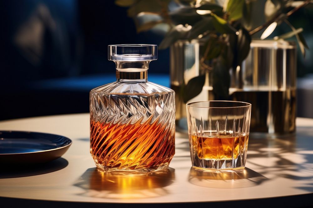 Glass perfume bottle whisky. 