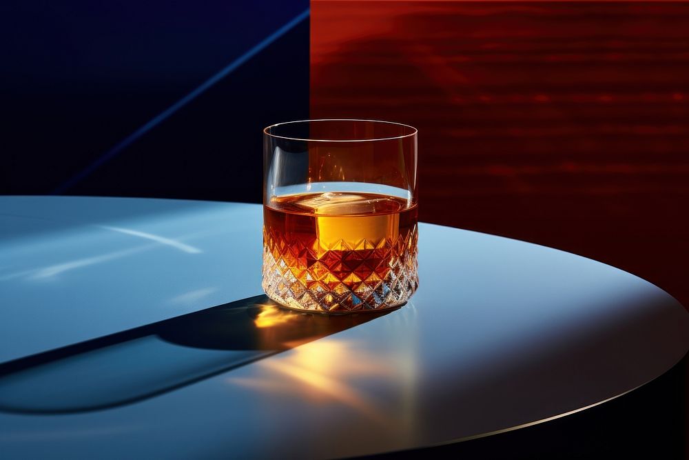 Glass whisky drink light. AI generated Image by rawpixel.