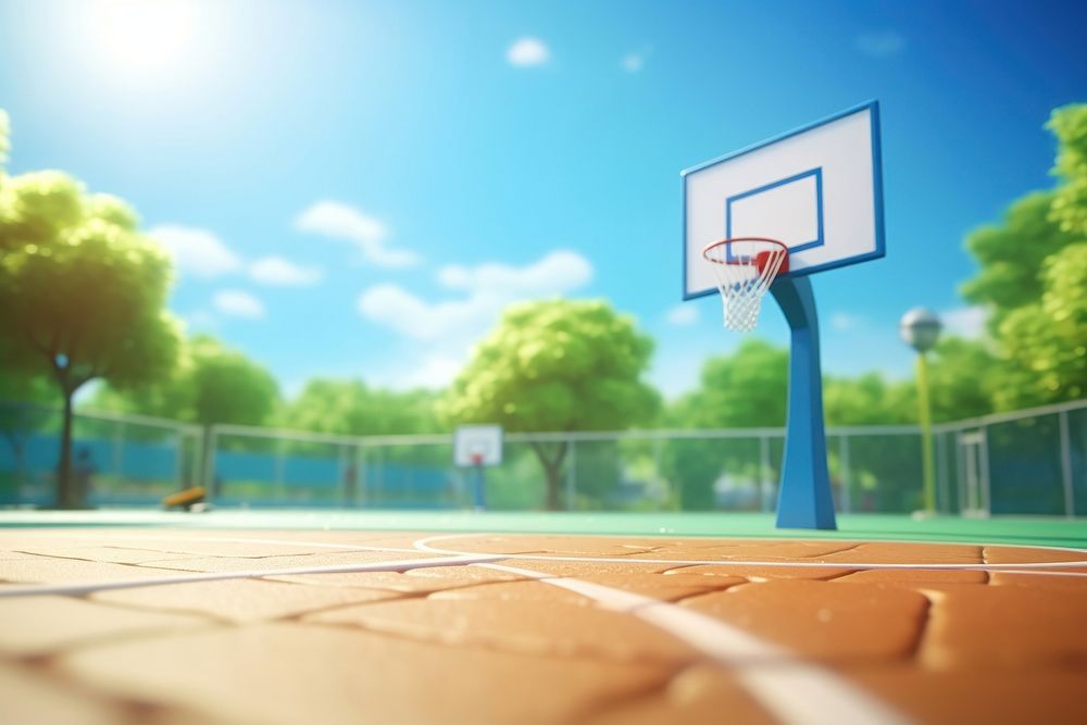 Basketball outdoors sports competition. AI generated Image by rawpixel.