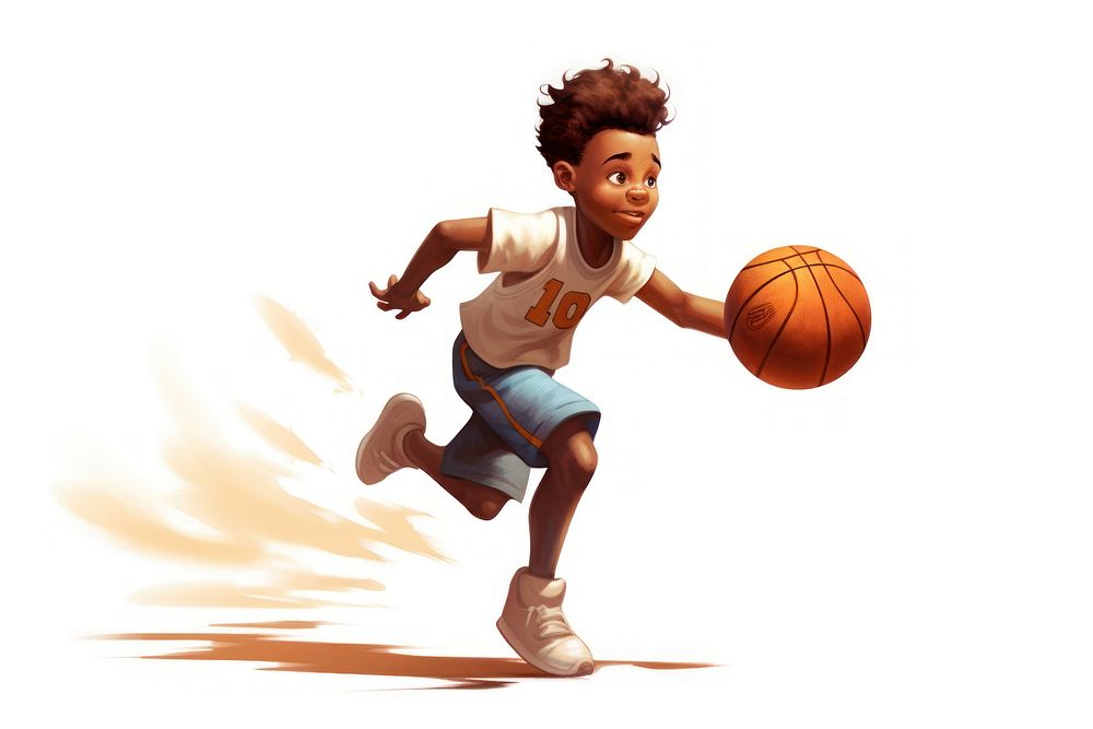 Basketball child cartoon player. AI generated Image by rawpixel.