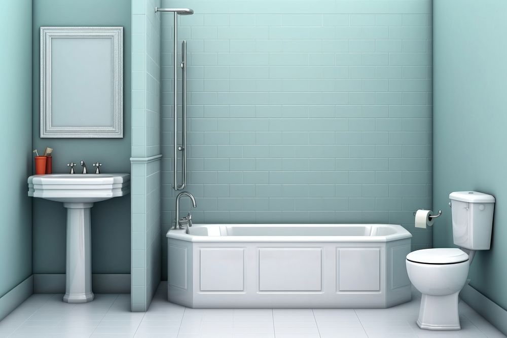 Bathroom bathtub toilet architecture. AI generated Image by rawpixel.
