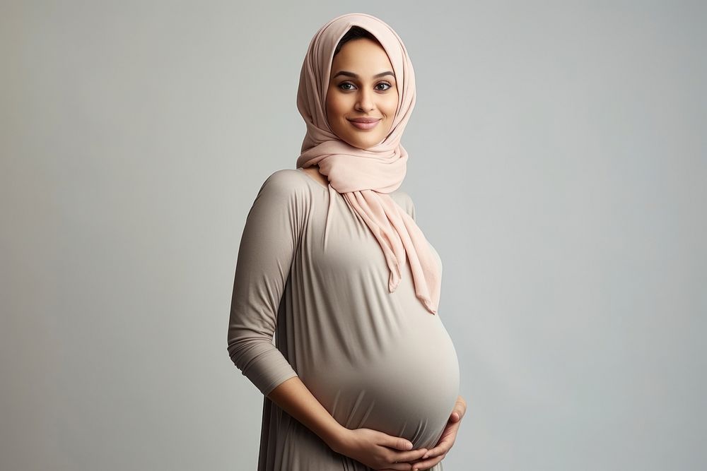 Pregnant portrait adult woman. 