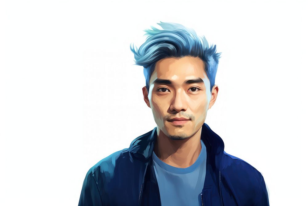 Portrait adult blue hair. AI generated Image by rawpixel.