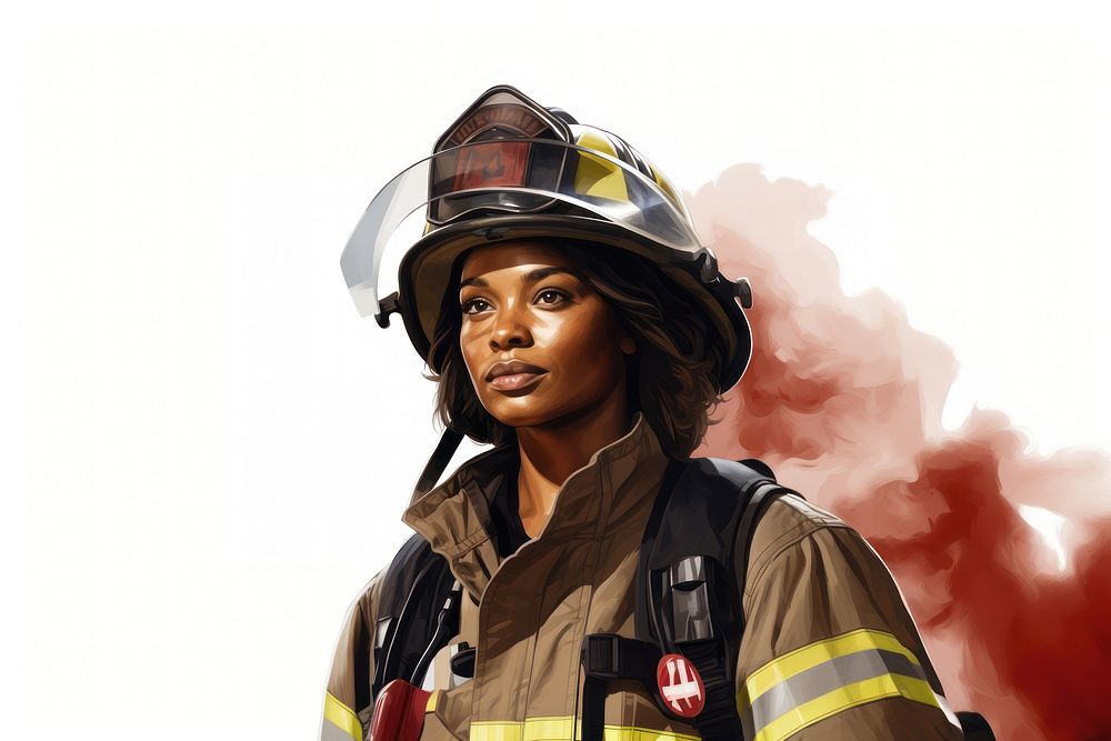 Firefighter helmet adult woman. AI generated Image by rawpixel.