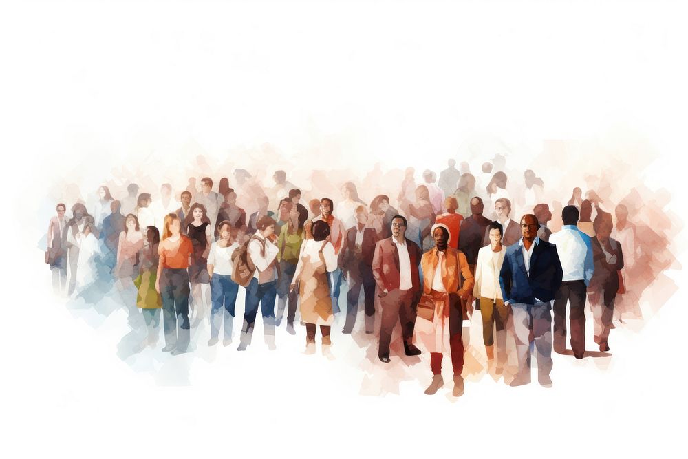 Diverse crowd backgrounds white background togetherness. AI generated Image by rawpixel.