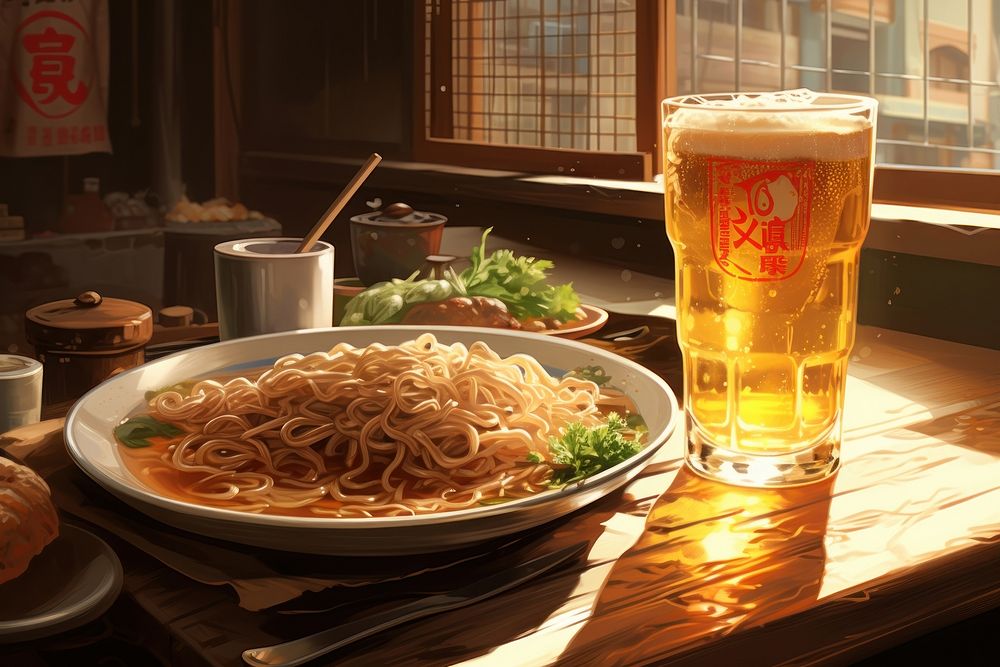 Glass food beer drink. AI generated Image by rawpixel.