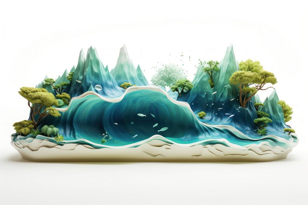 Nature plant art sea. AI generated Image by rawpixel.