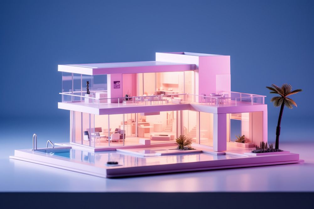 House architecture building pink. AI generated Image by rawpixel.