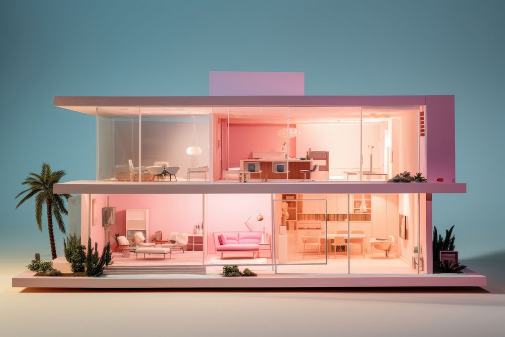 House architecture building pink. AI generated Image by rawpixel.