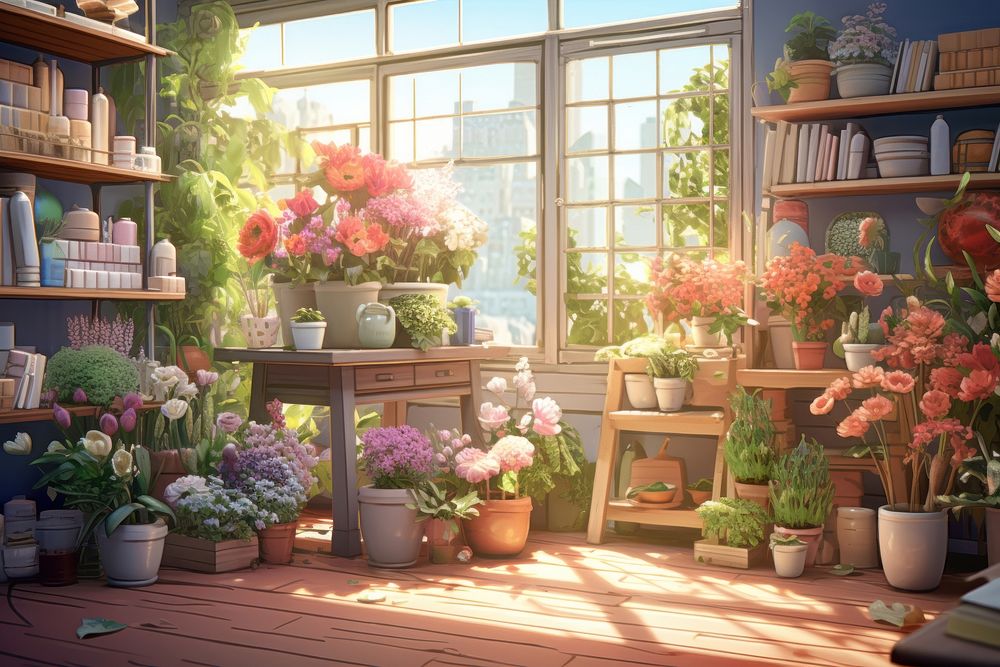 Flower outdoors window nature. AI generated Image by rawpixel.