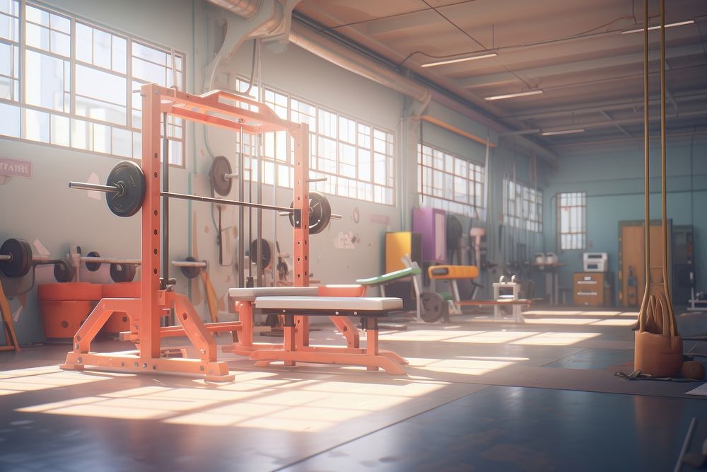 Gym architecture technology exercising. AI generated Image by rawpixel.