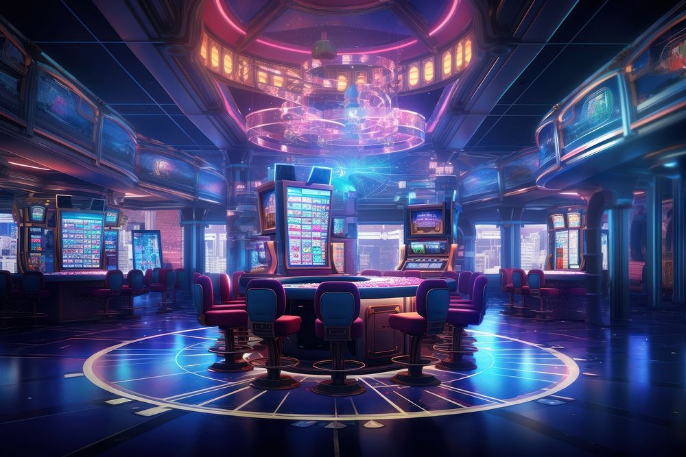 Casino nightlife game architecture. AI generated Image by rawpixel.