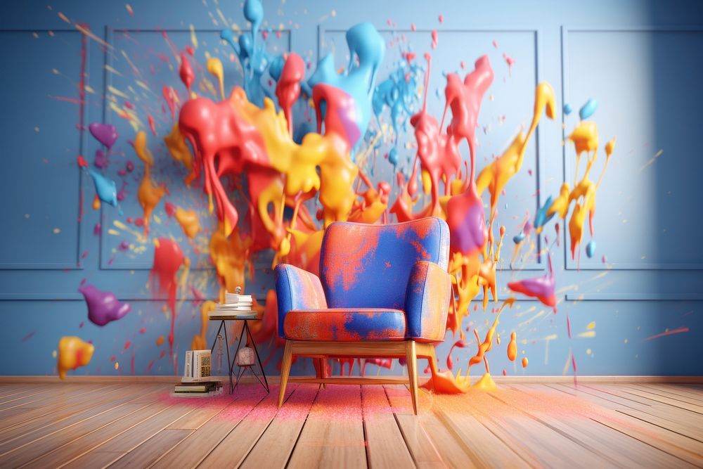 Architecture furniture painting chair. AI generated Image by rawpixel.