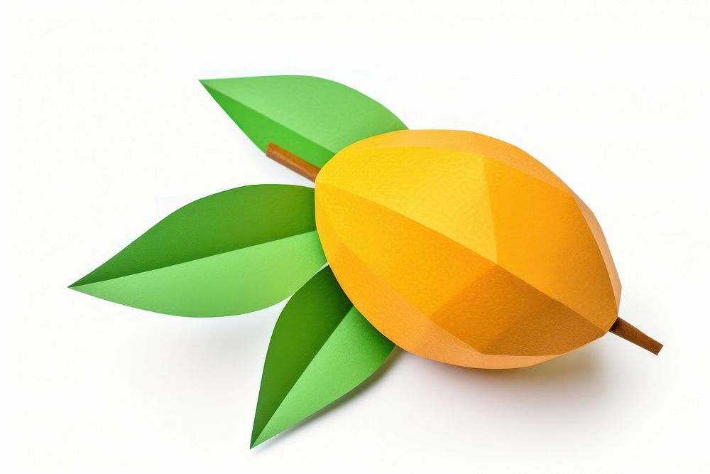 Paper craft mango plant fruit leaf. AI generated Image by rawpixel.