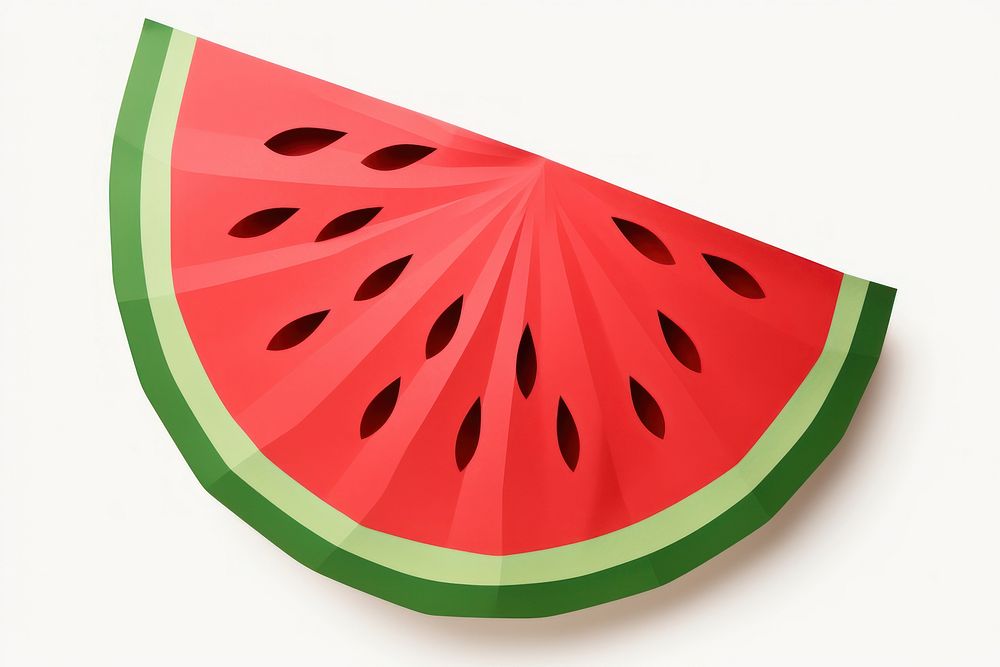 Paper craft watermelon fruit plant food. AI generated Image by rawpixel.