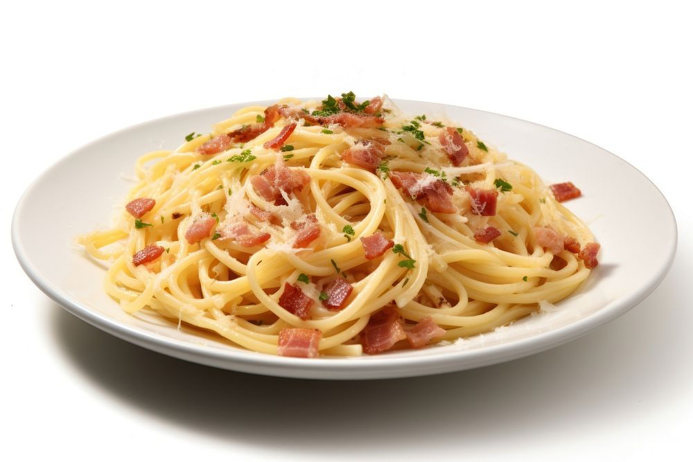 Pasta food spaghetti carbonara. AI generated Image by rawpixel.