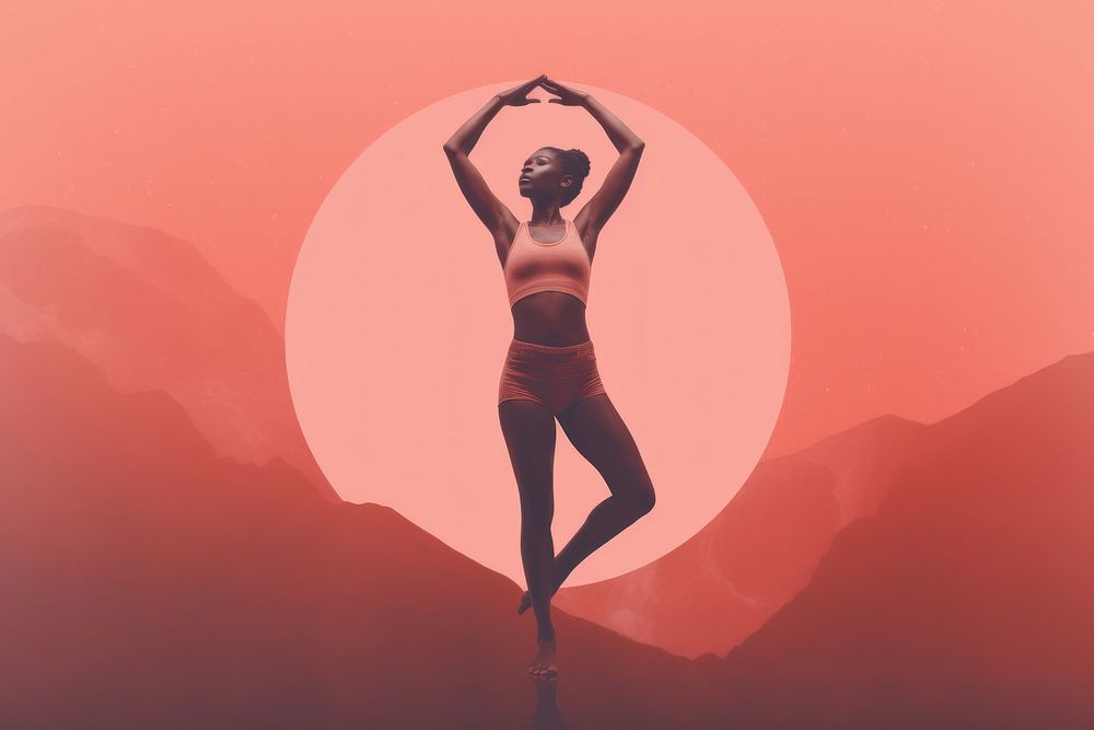 Yoga standing sports adult. AI generated Image by rawpixel.