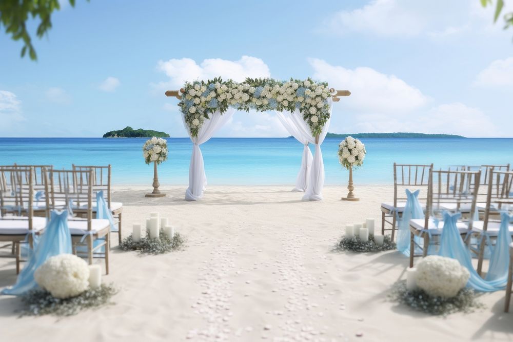 Wedding beach architecture ceremony. 