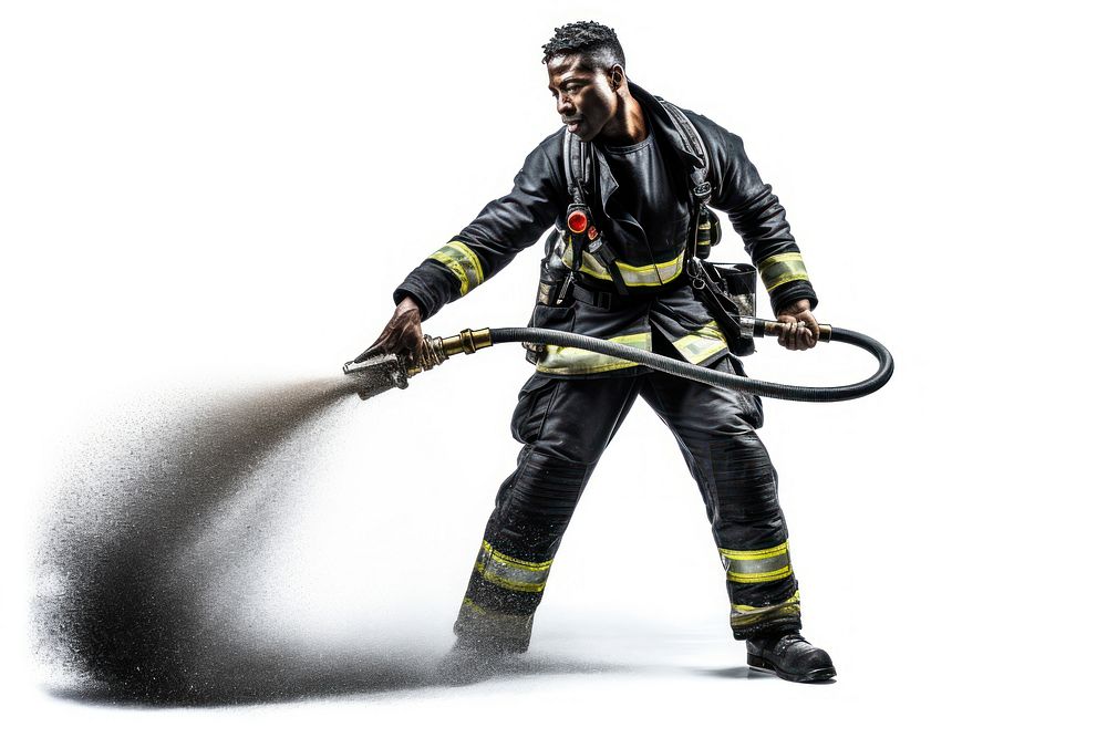 Firefighter person adult hose. AI generated Image by rawpixel.