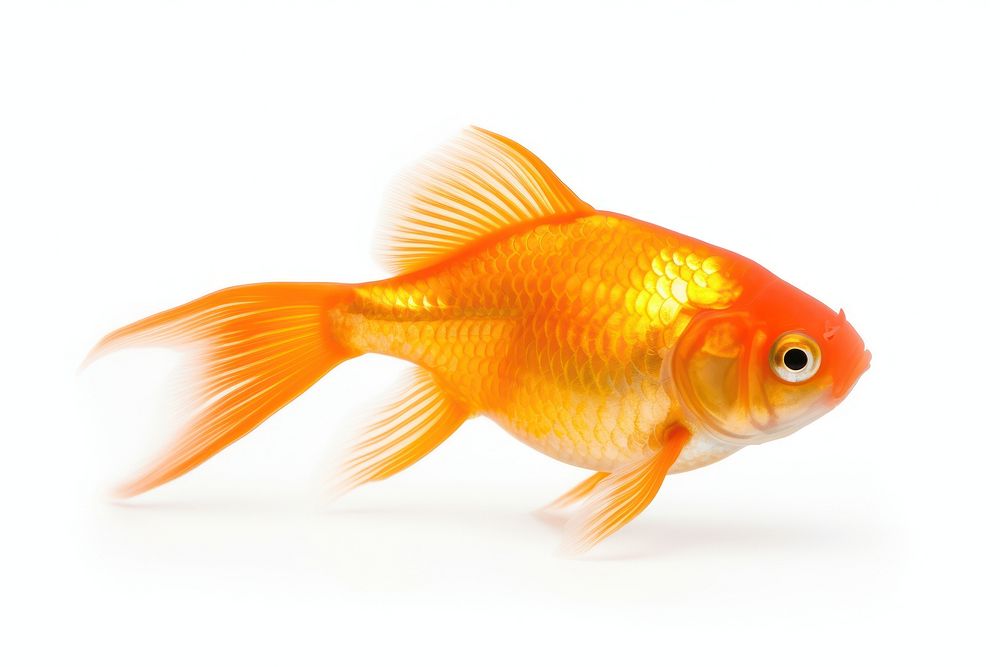 Goldfish animal white background pomacentridae. AI generated Image by rawpixel.