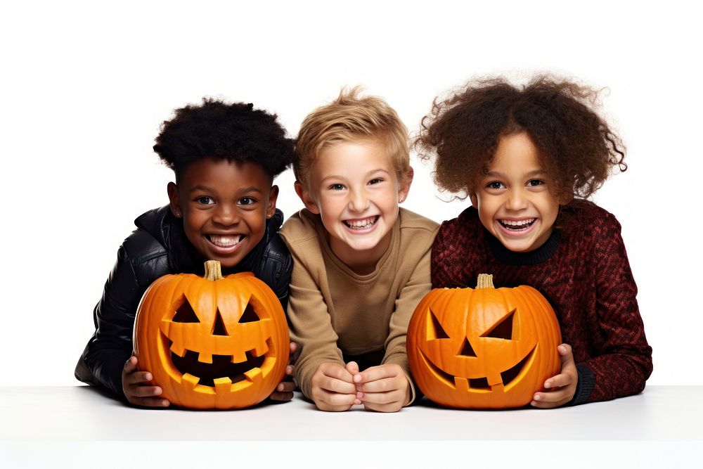 Halloween pumpkin child face. 