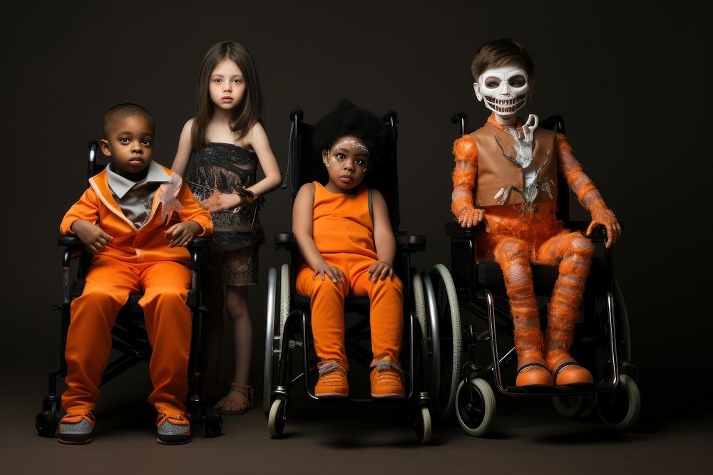 Wheelchair halloween child adult. AI generated Image by rawpixel.