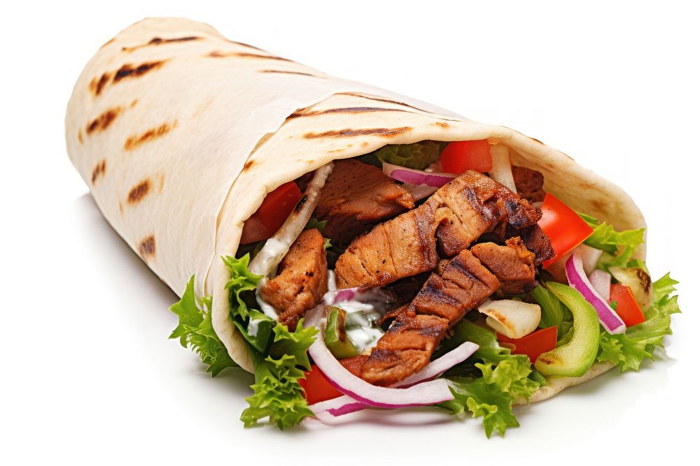 Food kebab bread meat. AI generated Image by rawpixel.